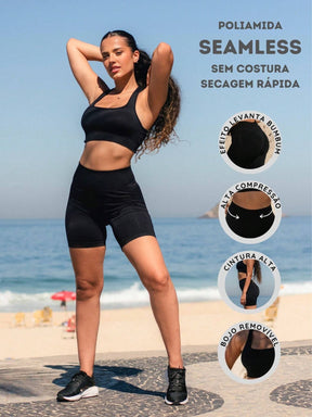 Conjunto de Top e Shorts Sem Costura Annie